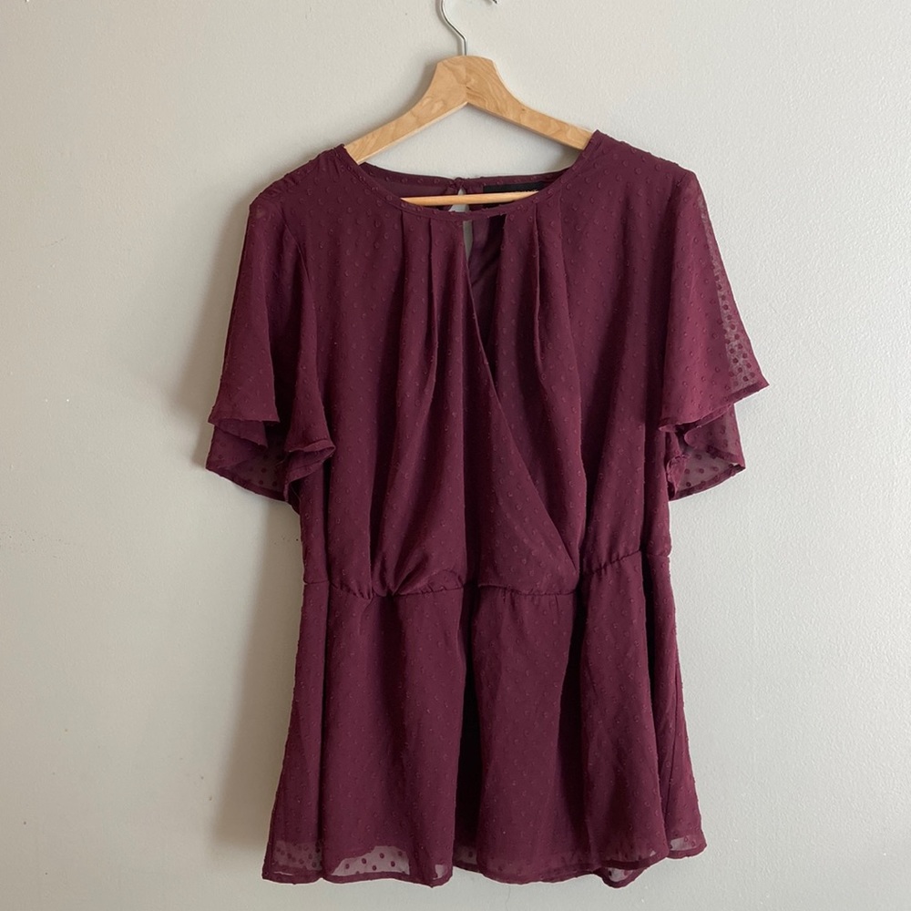 Maroon Peplum Lane Bryant Top